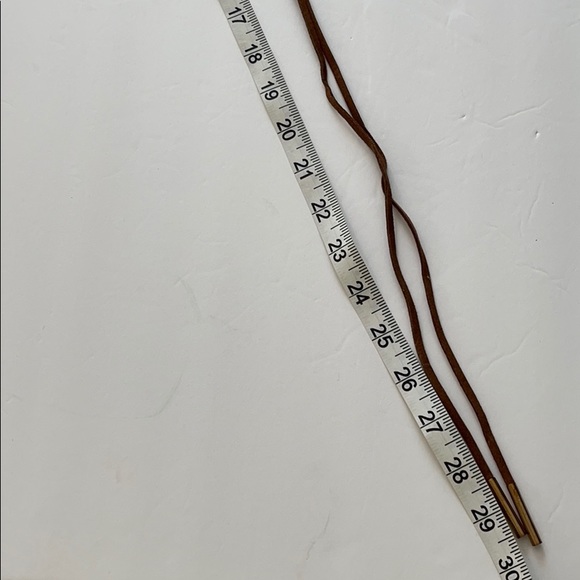 Long boho leather wrap layer necklace gold ends - Picture 6 of 6